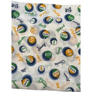 Vintage 70s  Novelty Print Fabric Kitsch Conversational Names Pattern Crafting